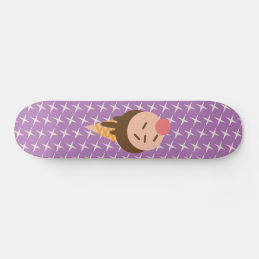 Groovy Ice Cream Muster Lila Skateboard (Horizontal)