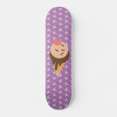 Groovy Ice Cream Muster Lila Skateboard (Vorderseite)