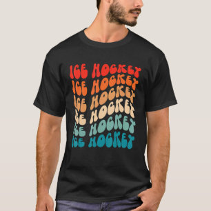 Groovy Ice Hockey für Girl Women Retro 70er Hippie T-Shirt