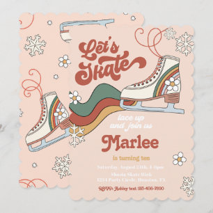 Groovy Ice Skaten zum Geburtstag Einladung Eis-S
