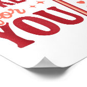 Groovy ich bin ein Narr für dich Retro-Herzensbonb Poster (Ecke)