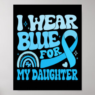 Groovy Ich trage Blau für das Autismus-Bewusstsein Poster