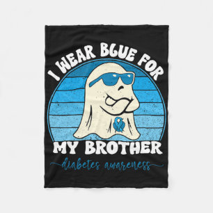 Groovy Ich trage Blau für meinen Bruder Diabetes T Fleecedecke