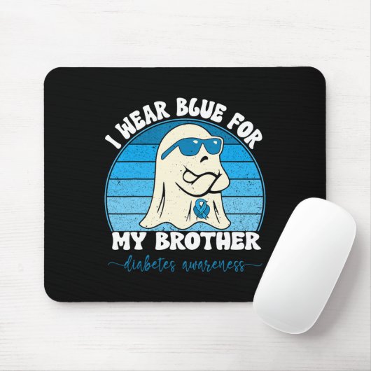 Groovy Ich trage Blau für meinen Bruder Diabetes T Mousepad (Mit Mouse)