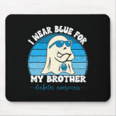 Groovy Ich trage Blau für meinen Bruder Diabetes T Mousepad (Vorne)