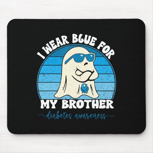 Groovy Ich trage Blau für meinen Bruder Diabetes T Mousepad (Vorne)