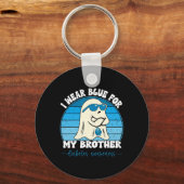 Groovy Ich trage Blau für meinen Bruder Diabetes T Schlüsselanhänger (Vorderseite)