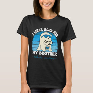 Groovy Ich trage Blau für meinen Bruder Diabetes T T-Shirt