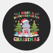 Groovy Ich Wollte einen Hiptamus für Weihnachten W Runder Aufkleber (Vorderseite)