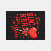 Groovy I'm A Sucker For You Retro Heart Candy Vale Fleecedecke (Vorderseite (Horizontal))