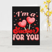 Groovy I'm A Sucker For You Retro Heart Candy Vale Karte (Gelbe Blume)