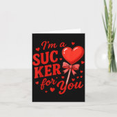 Groovy I'm A Sucker For You Retro Heart Candy Vale Karte (Vorderseite)