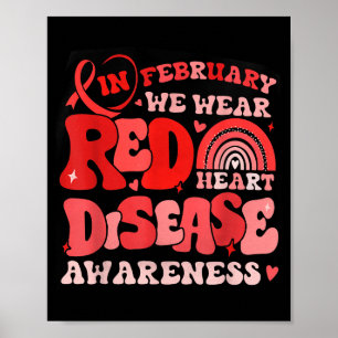 Groovy im Februar tragen wir Rot Herzkrankheit bew Poster