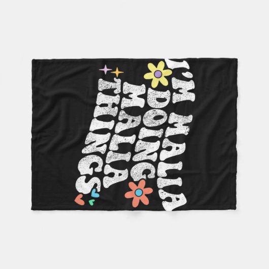 Groovy Im Malia Doing Malia Things Funny Mother Fleecedecke (Vorderseite (Horizontal))