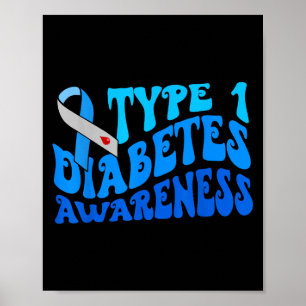 Groovy im November tragen wir Blue for Diabetes Aw Poster