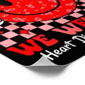 Groovy In February We Wear Red For Heart Disease A Poster (Ecke)