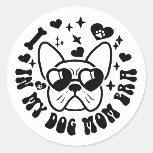 Groovy in meinem Hund Mama Era Welpe Hund Mama Lif Runder Aufkleber