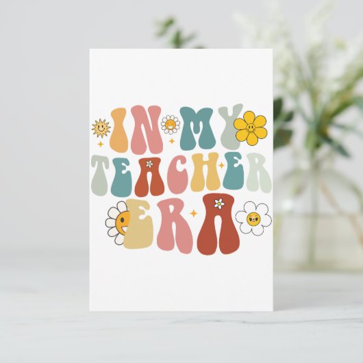 Groovy in meiner Lehrerzeit zurück zum Schullehrer Dankeskarte (Stehend Vorderseite)