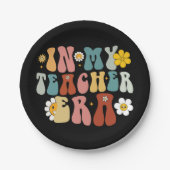 Groovy in meiner Lehrerzeit zurück zum Schullehrer Pappteller (Vorderseite)