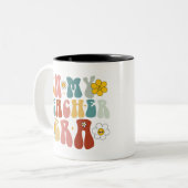 Groovy in meiner Lehrerzeit zurück zum Schullehrer Zweifarbige Tasse (Vorderseite Links)