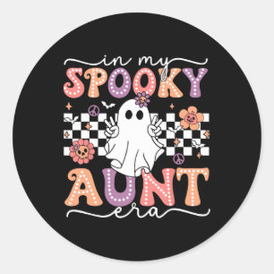 Groovy in meiner Spooky Tante Era Retro Tante Hall Runder Aufkleber