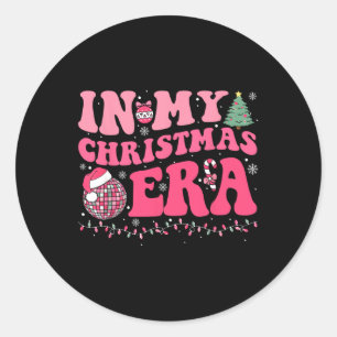 Groovy in meiner Weihnachtszeit Familie Matching M Runder Aufkleber