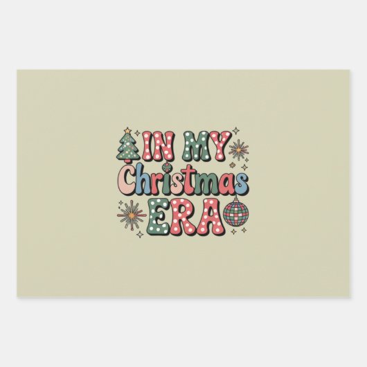 Groovy in meiner Weihnachtszeit Funny Teacher Geschenkpapier Set (Vorderseite)