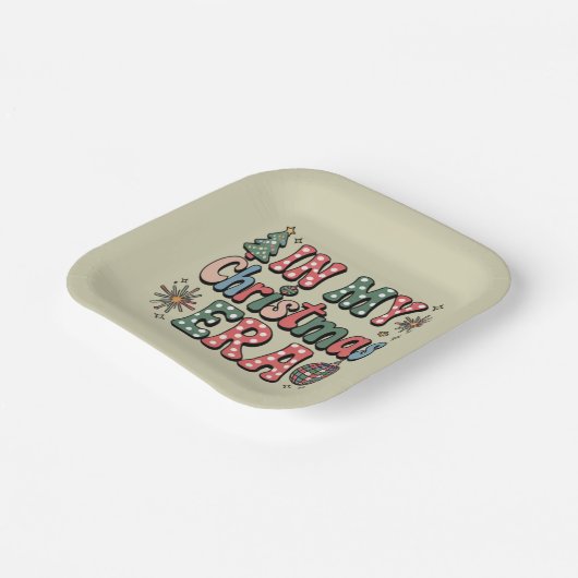 Groovy in meiner Weihnachtszeit Funny Teacher Pappteller (Gewinkelt)