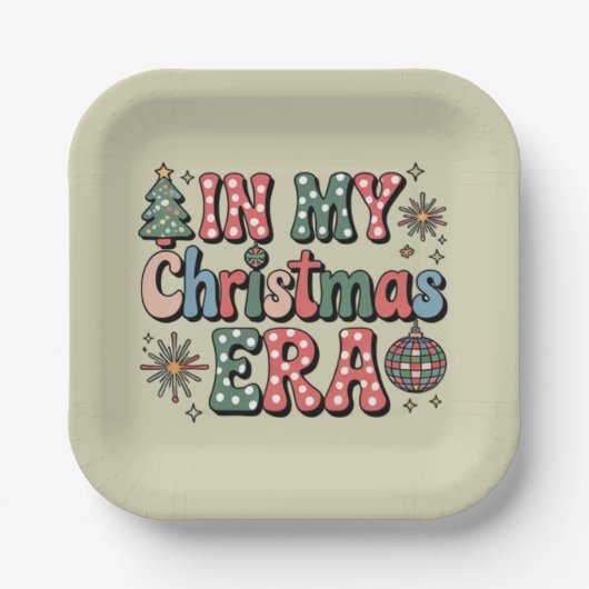 Groovy in meiner Weihnachtszeit Funny Teacher Pappteller (Vorderseite)