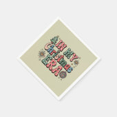 Groovy in meiner Weihnachtszeit Funny Teacher Serviette (Ecke)