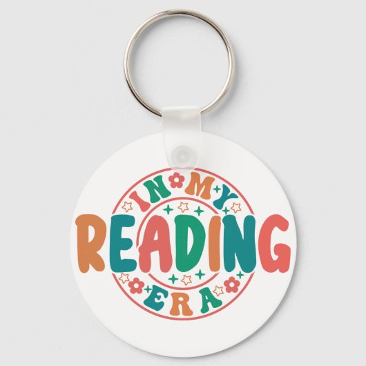 Groovy "In My Reading Era" Wavy Font Graphic Schlüsselanhänger (Vorderseite)