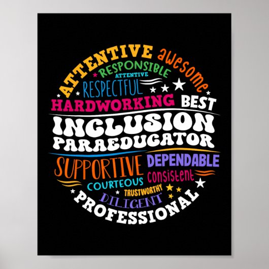 Groovy Inclusion Paraeducator - Besondere Bildung Poster (Vorne)