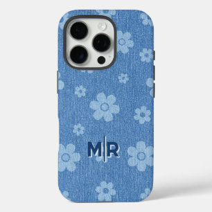 Groovy Indigo Bloom iPhone 16 Pro Hülle