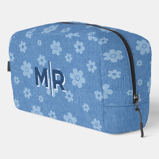 Groovy Indigo Bloom Waschbeutel (Rechte Ecke)