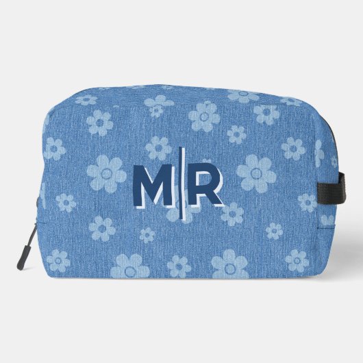 Groovy Indigo Bloom Waschbeutel (Rückseite)