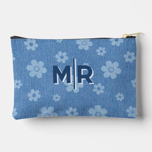 Groovy Indigo Bloom Zubehörtasche (Rückseite)