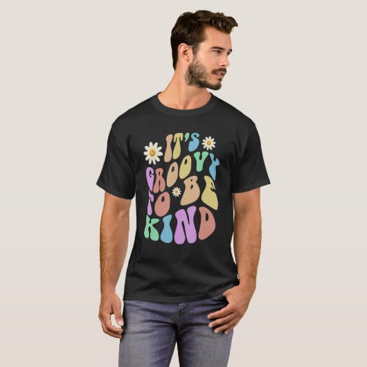 Groovy IT'S GROOVY TO BE KIND Retro Stop Bullying T-Shirt (Vorne ganz)