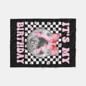 Groovy It's My Birthday Teens Girls Disco Ball Coq Fleecedecke (Vorderseite (Horizontal))