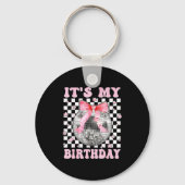 Groovy It's My Birthday Teens Girls Disco Ball Coq Schlüsselanhänger (Vorderseite)
