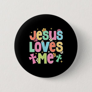 Groovy Jesus liebt mich Biblisch Christliche Kirch Button