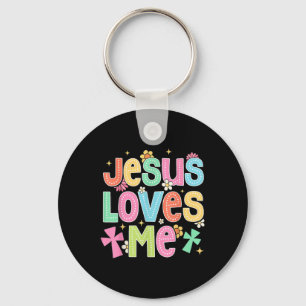 Groovy Jesus liebt mich Biblisch Christliche Kirch Schlüsselanhänger