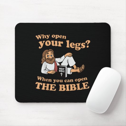 Groovy Jesus Why Open Your Legs When You Can Open  Mousepad (Mit Mouse)