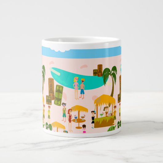 Groovy Jet Set Pool Party Jumbo-Tasse (Vorderseite)