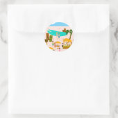 Groovy Jet Set Poolparty Runder Aufkleber (Tasche)