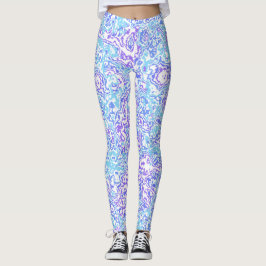 Groovy Jewel Tone Retro Boho Trippy Hippie Marble Leggings