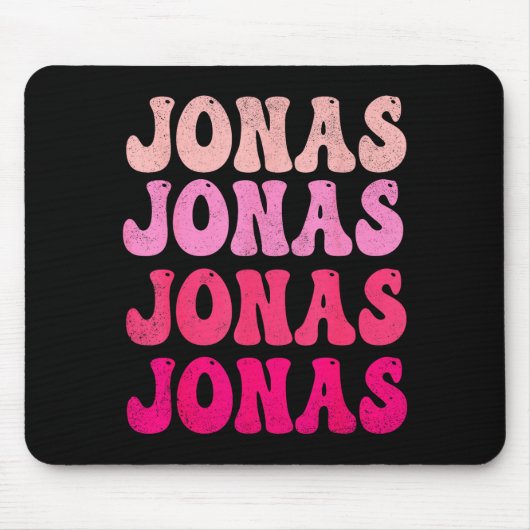Groovy Jonas Vorname D I Love Jonas Tees Meme Mousepad (Vorne)