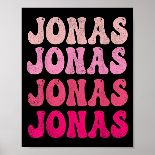 Groovy Jonas Vorname D I Love Jonas Tees Meme Poster (Vorne)