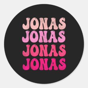 Groovy Jonas Vorname D I Love Jonas Tees Meme  Runder Aufkleber