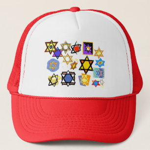 Groovy jüdische Sterne Happy Hannukah! Truckerkappe