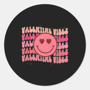 Groovy Karierte Valentinstag Vibes Valentinstag Gi Runder Aufkleber